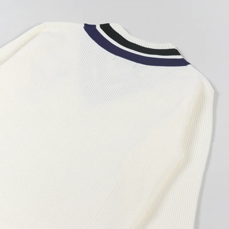 Fred Perry Womens Stripe V-Neck Jumper Ecru-5