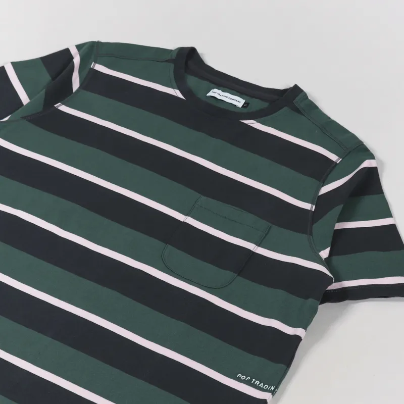 Pop Trading Company Striped Pocket T Shirt Multi-2