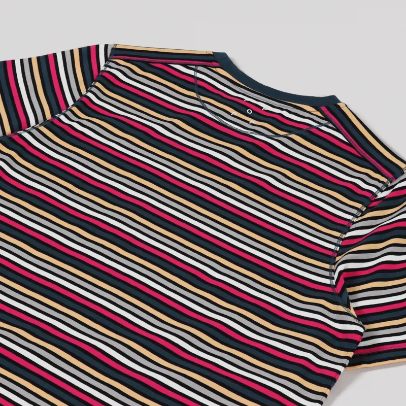 Pop Trading Company Striped Pocket T Shirt Multi Colour-3