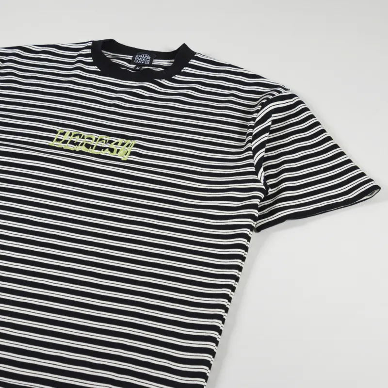 Heresy Stripe Stamp T Shirt Black-3