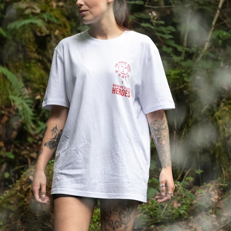 Working Class Heroes X The Steam Room Regular Fit T Shirt White Red-3