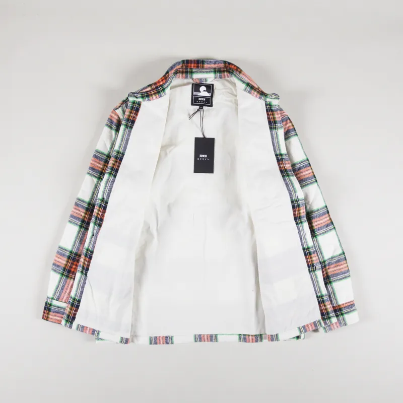 Edwin Sven II Shirt Lined White Red-1