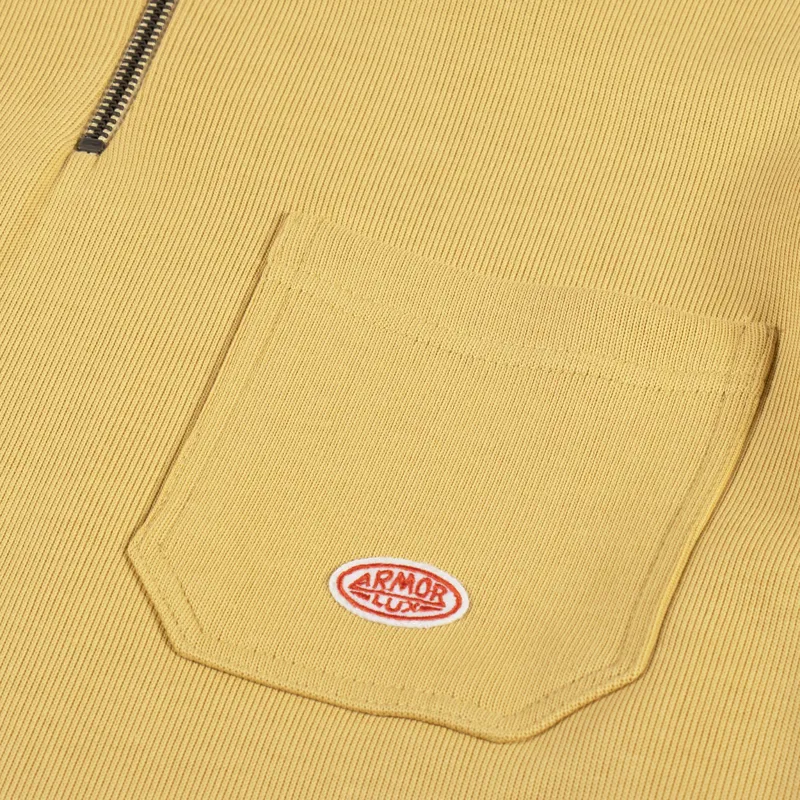 Armor Lux Zip Neck Sweat Moonstone-3