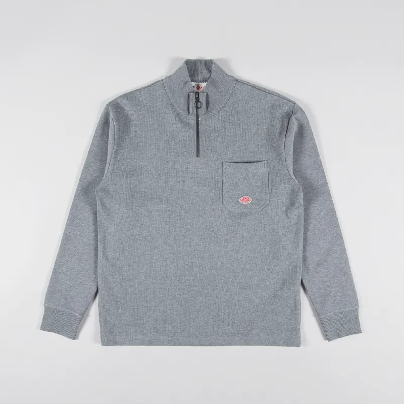 Armor Lux Zip Neck Sweat Misty Grey