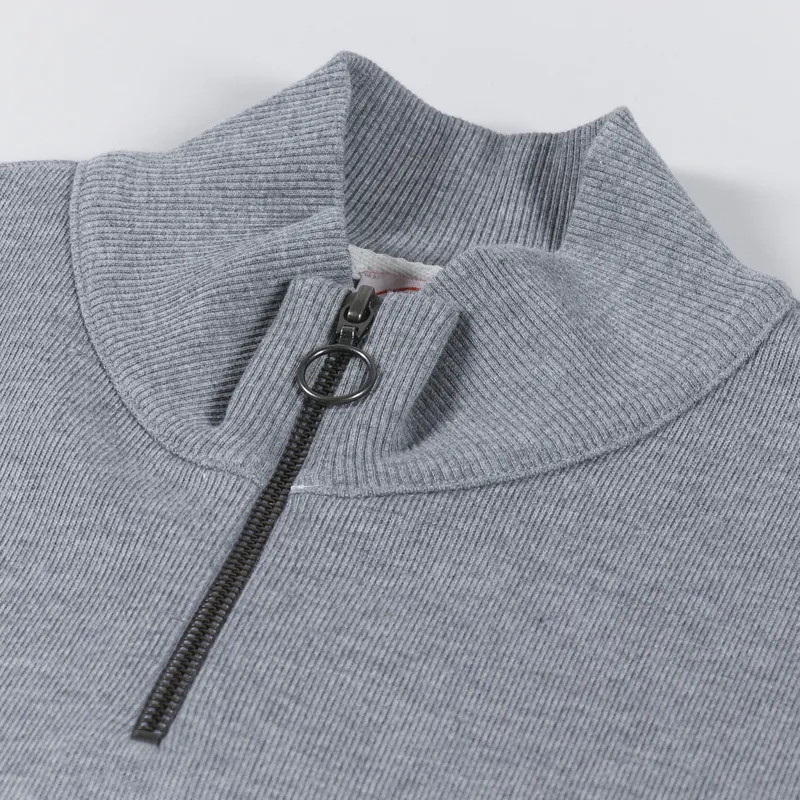 Armor Lux Zip Neck Sweat Misty Grey-7