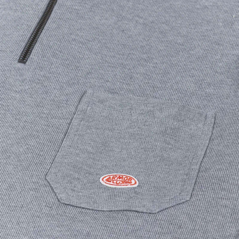Armor Lux Zip Neck Sweat Misty Grey-6