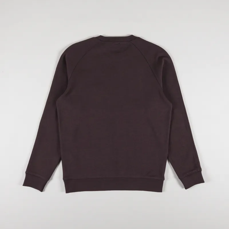 Armor Lux Logo Pocket Crew Sweat Dark Mahogany-1