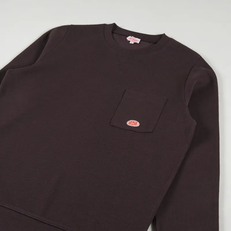 Armor Lux Logo Pocket Crew Sweat Dark Mahogany-2