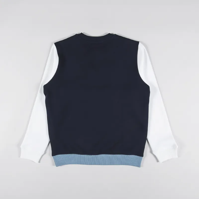 Armor Lux Heritage Block Crew Sweat Deep Marine St Lo White-1