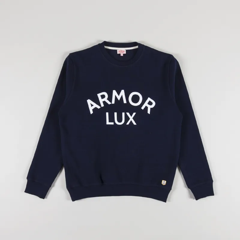 Armor Lux Organic Logo Crew Sweat Deep Marine