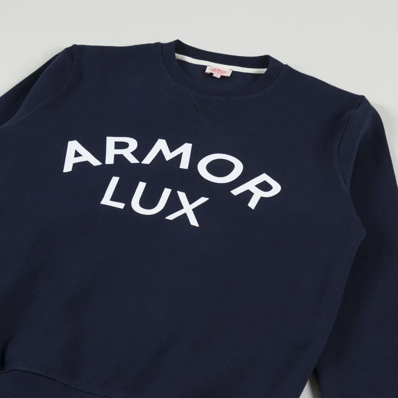 Armor Lux Organic Logo Crew Sweat Deep Marine-2