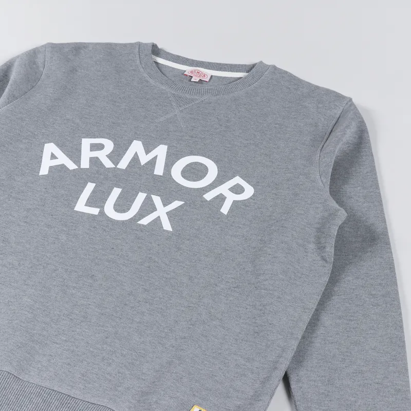 Armor Lux Logo Crew Sweat Misty Grey-2