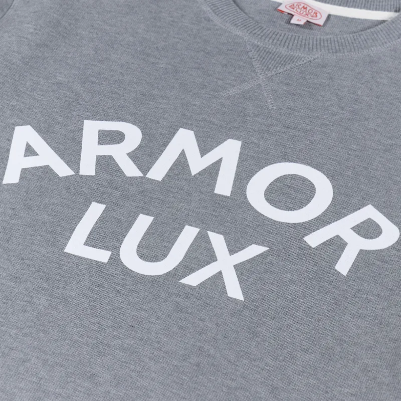 Armor Lux Logo Crew Sweat Misty Grey-5