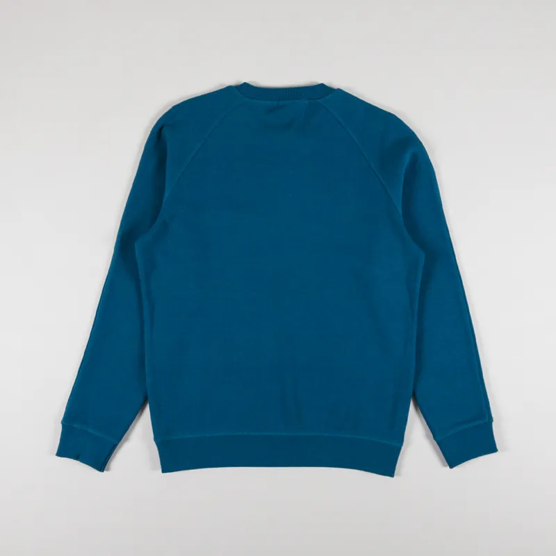 Armor Lux Logo Pocket Crew Sweat Glacial Blue-1