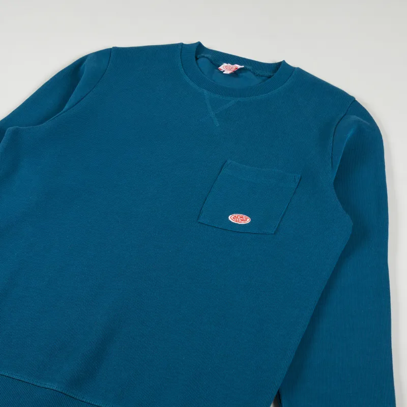 Armor Lux Logo Pocket Crew Sweat Glacial Blue-2