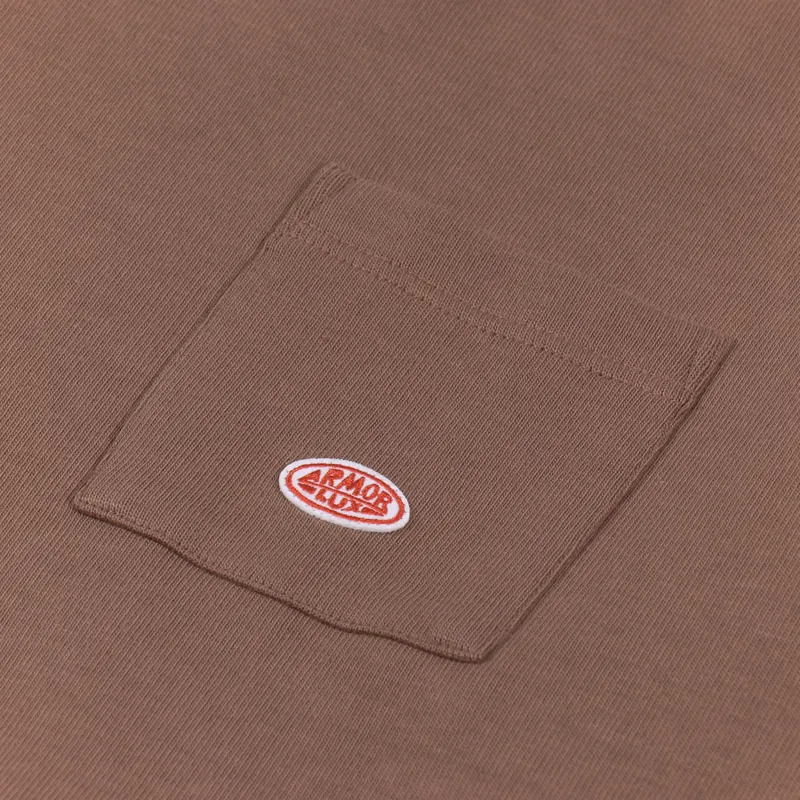 Armor Lux Logo Pocket Crew Sweat Praline-5