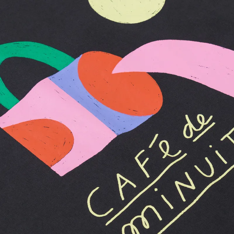 Olow Cafe De Minuit T Shirt Carbon Black-4