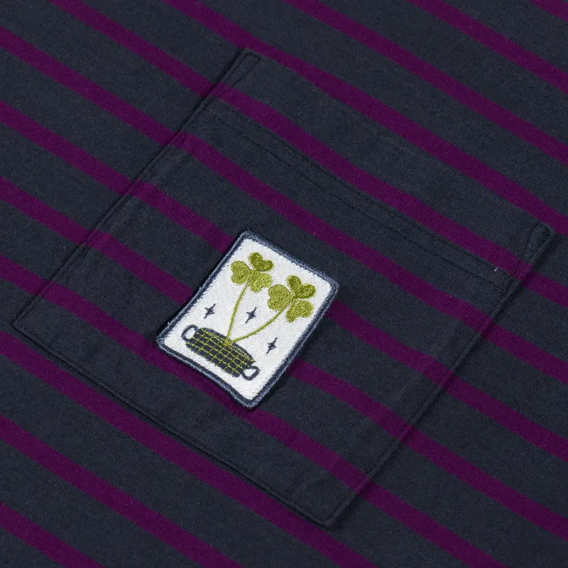 Olow Striped Clover T Shirt Carbon Black-2