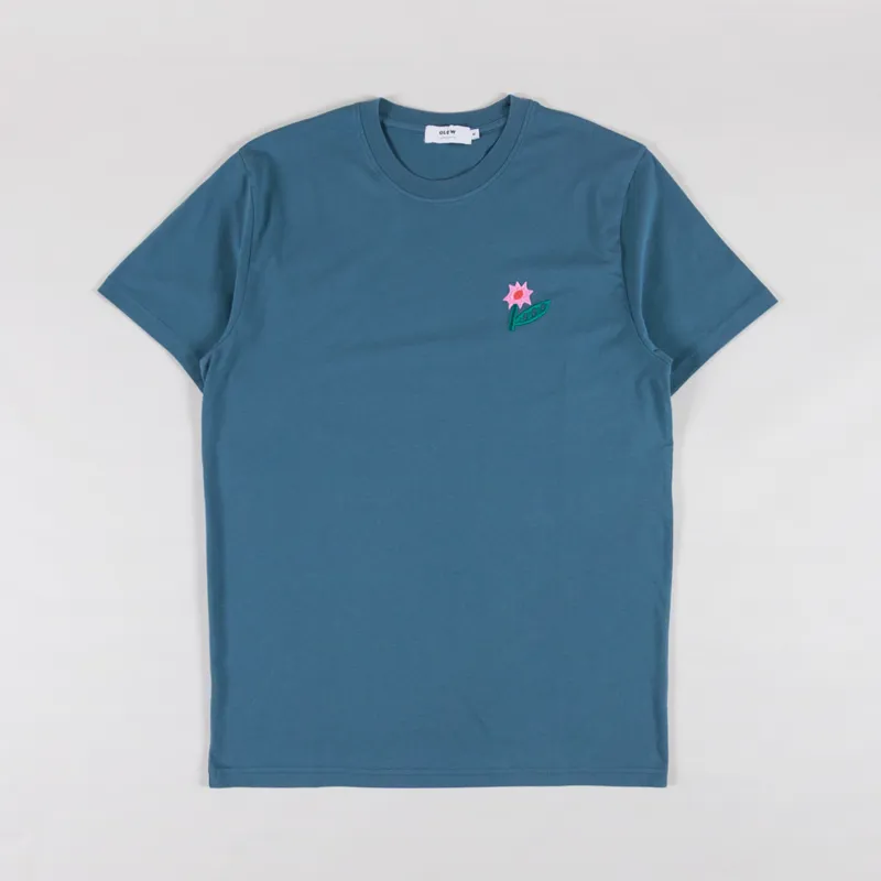 Olow Flowering T Shirt Steel Blue