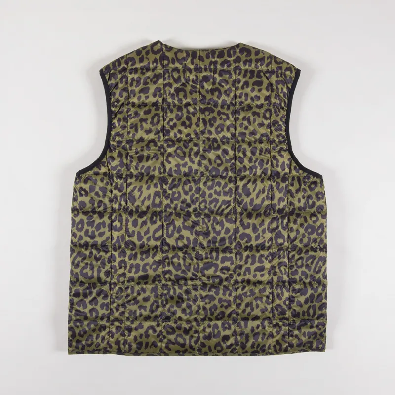 Taion V Neck Button Down Vest Leopard-2
