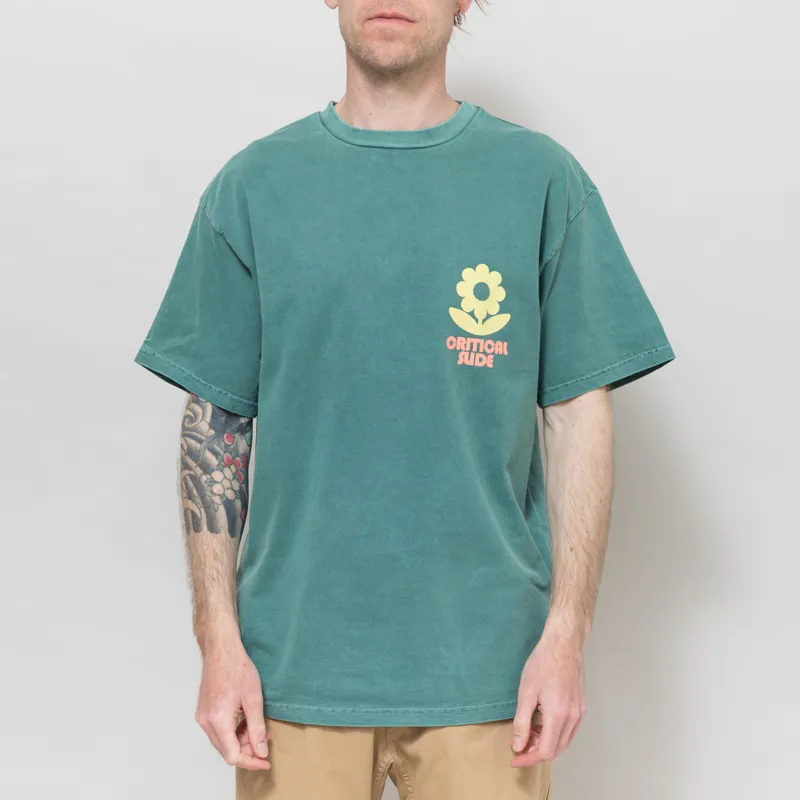 The Critical Slide Society Sunflower T Shirt Dusty Green-2