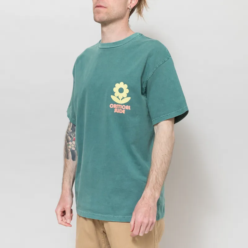 The Critical Slide Society Sunflower T Shirt Dusty Green-1
