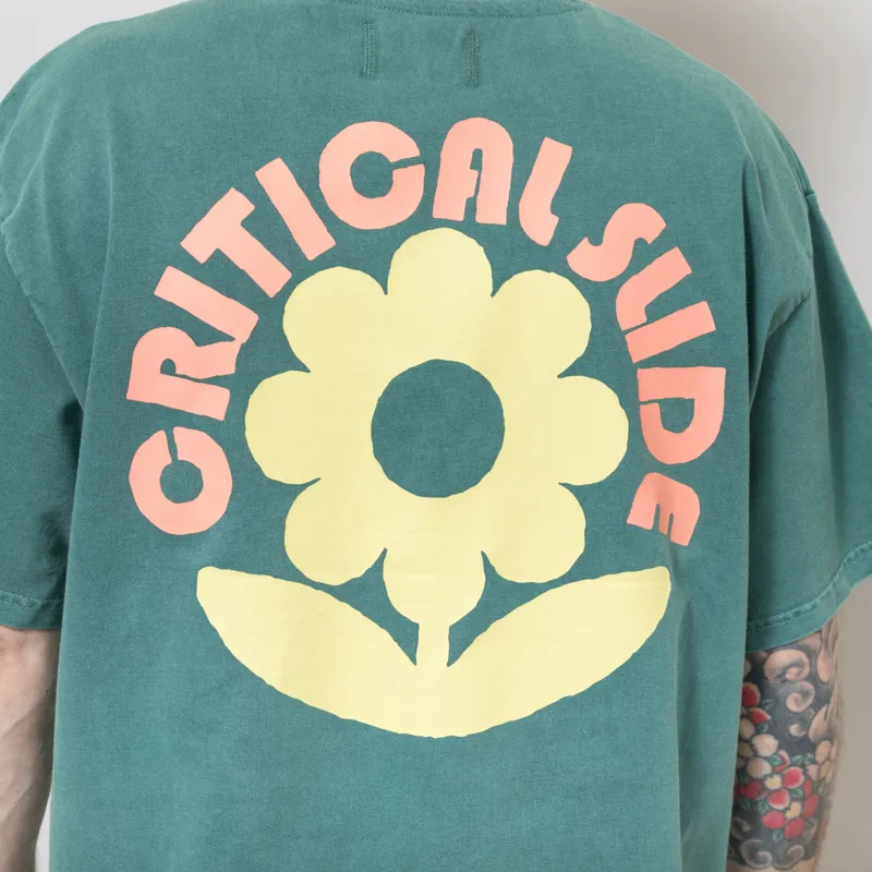 The Critical Slide Society Sunflower T Shirt Dusty Green-4