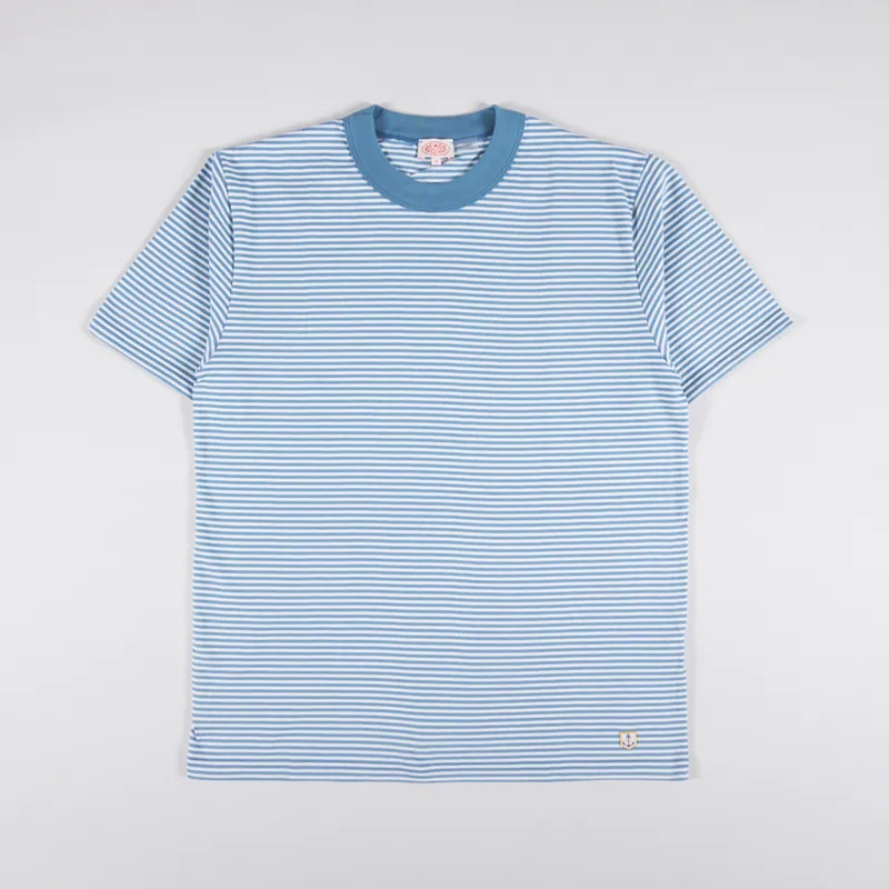Armor Lux Heritage Stripe T Shirt Bleu St Lo Blanc