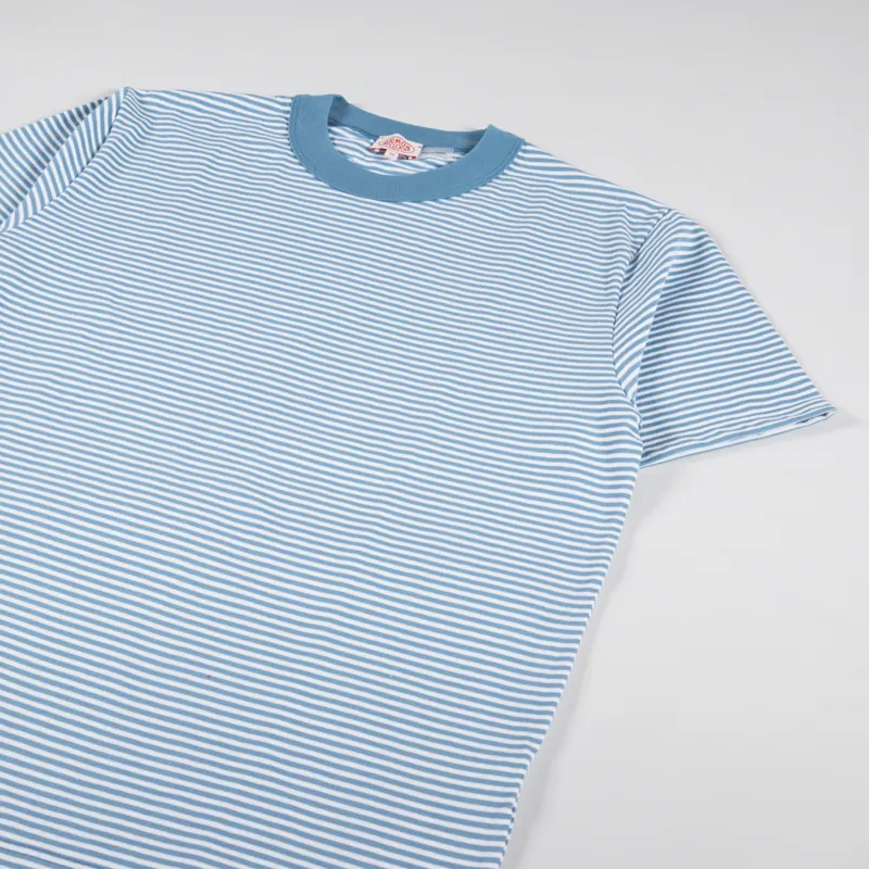 Armor Lux Heritage Stripe T Shirt Bleu St Lo Blanc-1