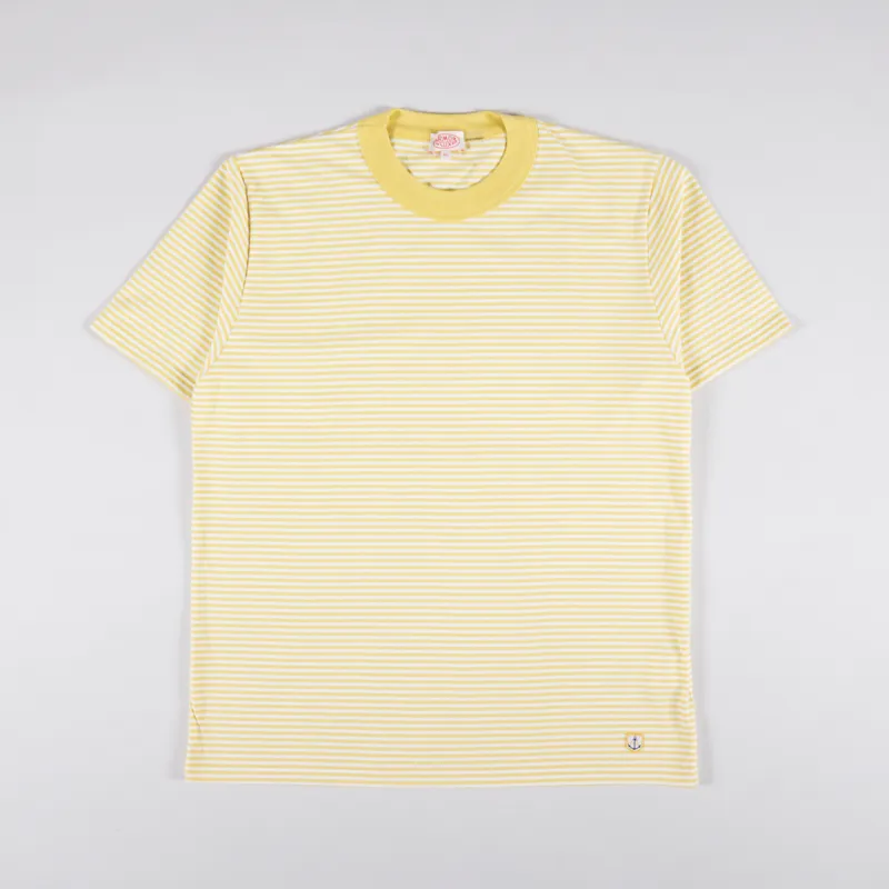 Armor Lux Heritage Stripe T Shirt Broom Blanc