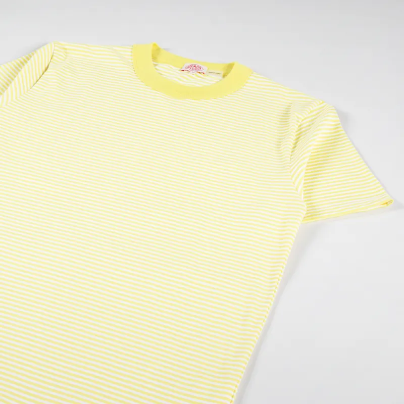 Armor Lux Heritage Stripe T Shirt Neon Yellow Milk-2
