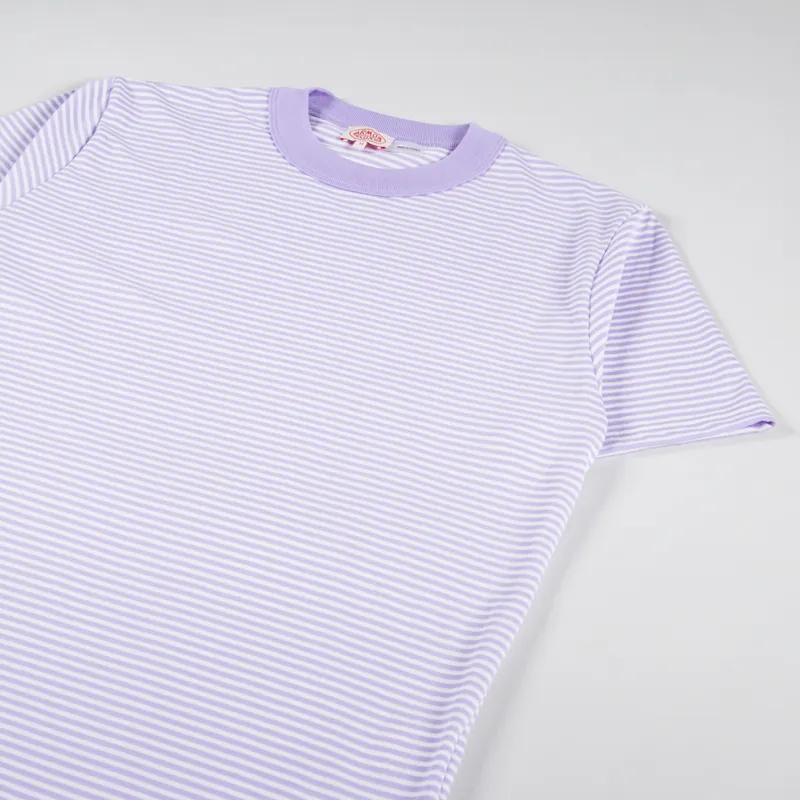 Armor Lux Heritage Stripe T Shirt Pastel Lilac Milk-2