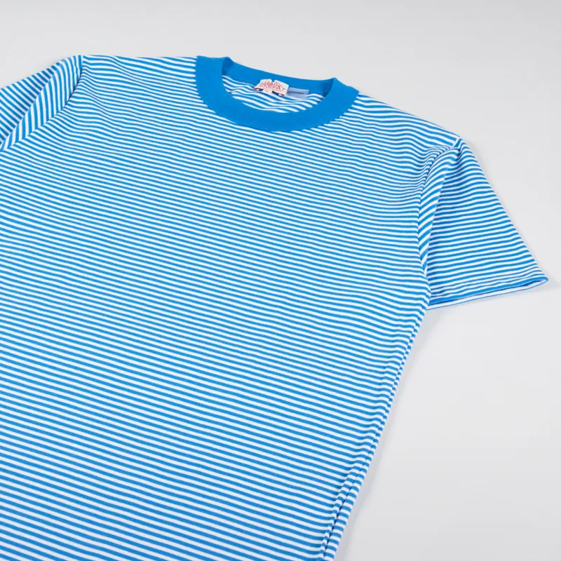 Armor Lux Heritage Stripe T Shirt Royal Blue Milk-2