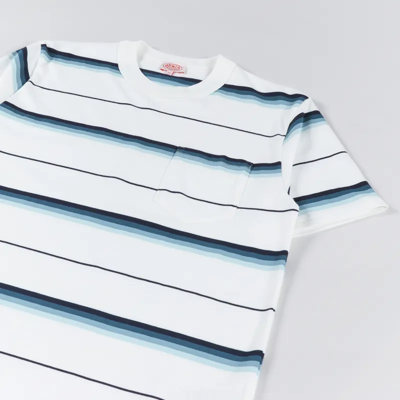 Armor Lux Jacquard Heritage T Shirt White Degrade Deep Marine-3