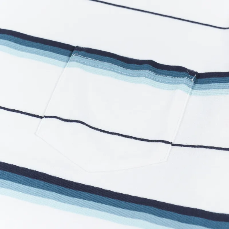 Armor Lux Jacquard Heritage T Shirt White Degrade Deep Marine-2