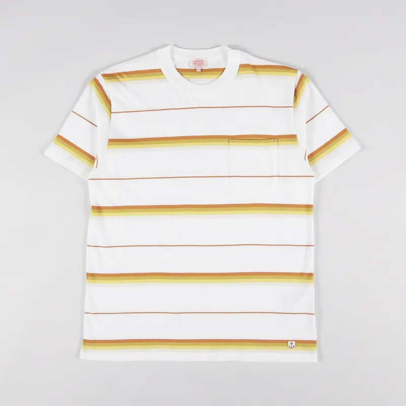 Armor Lux Jacquard Heritage T Shirt White Degrade Rusty