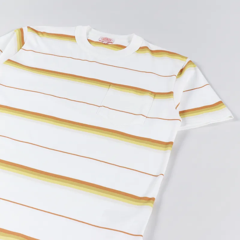 Armor Lux Jacquard Heritage T Shirt White Degrade Rusty-3