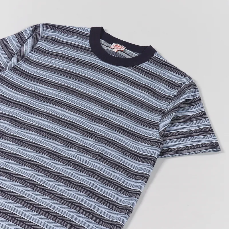 Armor Lux Jacquard Heritage T Shirt Navire Milk Oxford Blue-2