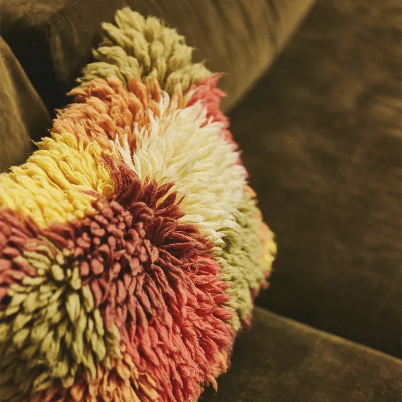 HKLIVING Fluffy Rag Cushion Multicolour-5