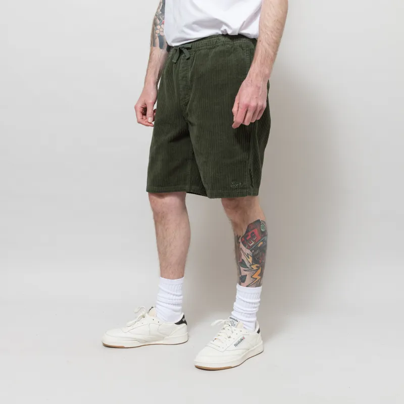 T and C Surf Corduroy Beach Shorts Dark Military-1