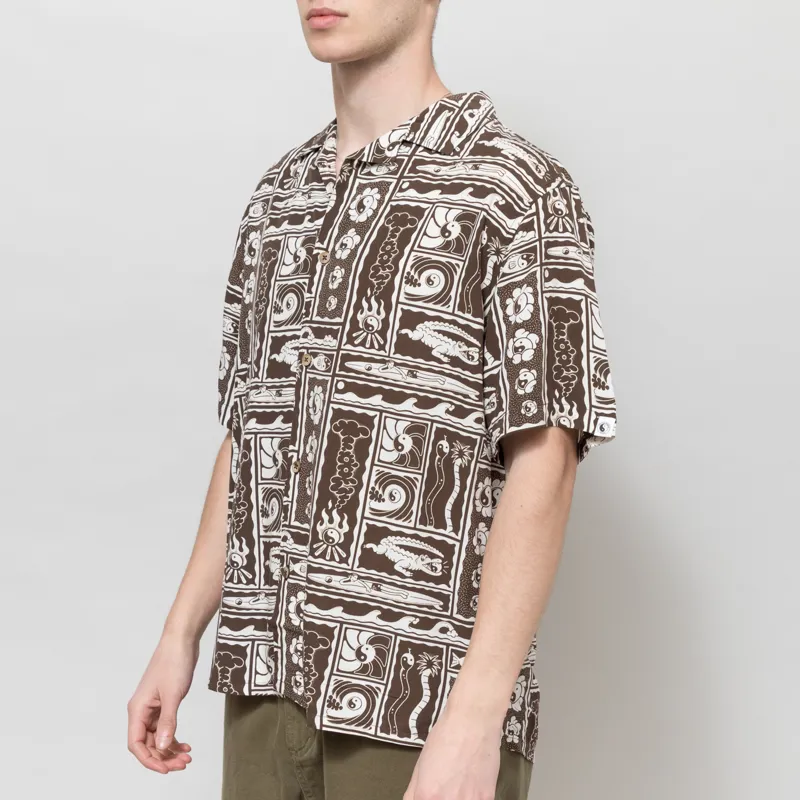 T and C Surf Aloha Shirt Brown-1
