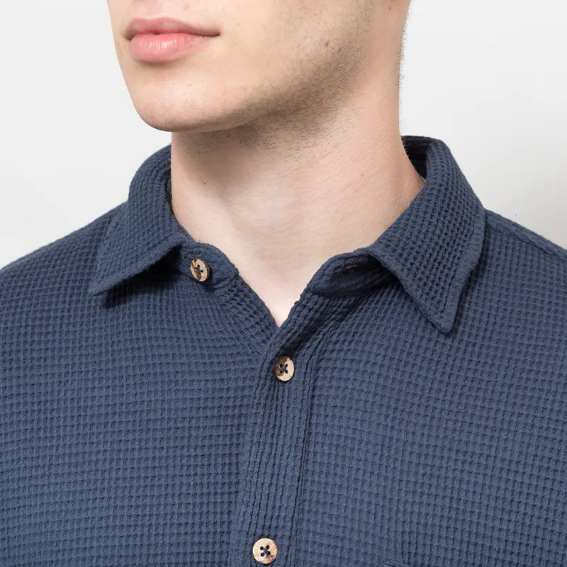 T and C Surf Waffle Shirt Dark Navy-2