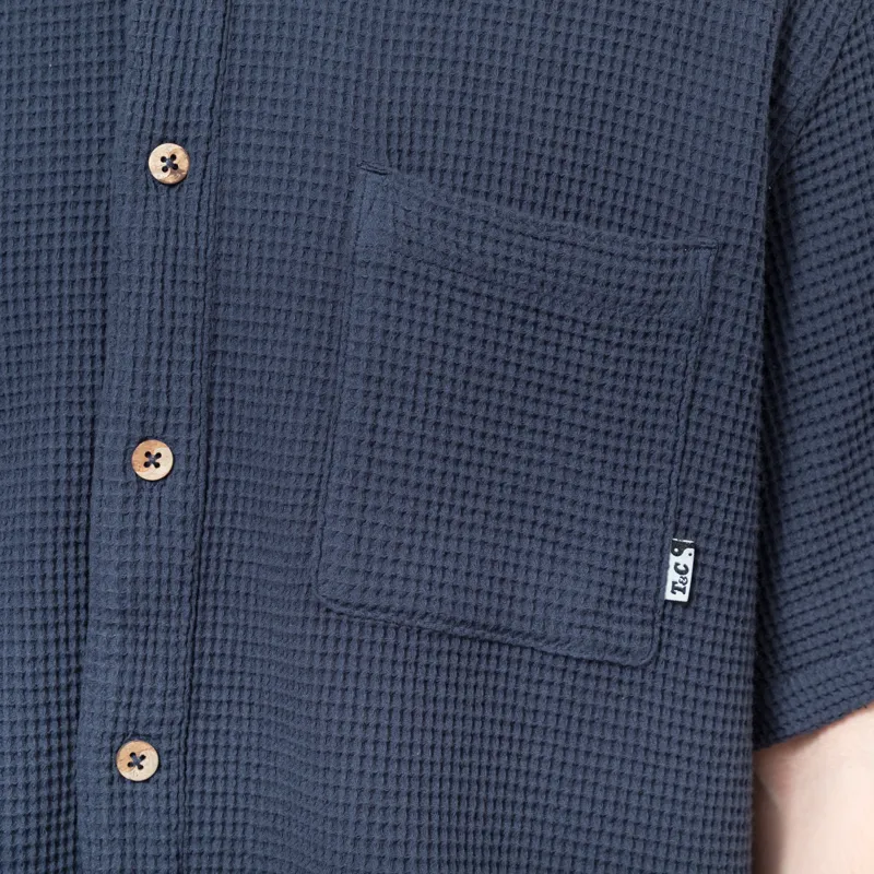 T and C Surf Waffle Shirt Dark Navy-3
