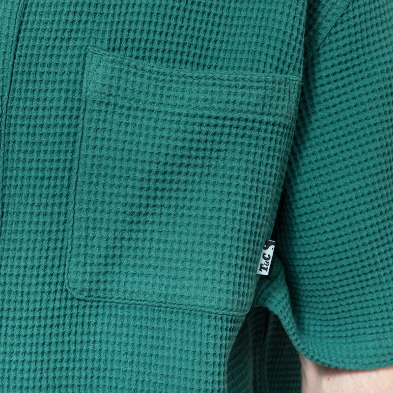 T and C Surf Waffle Shirt Green Sea-5