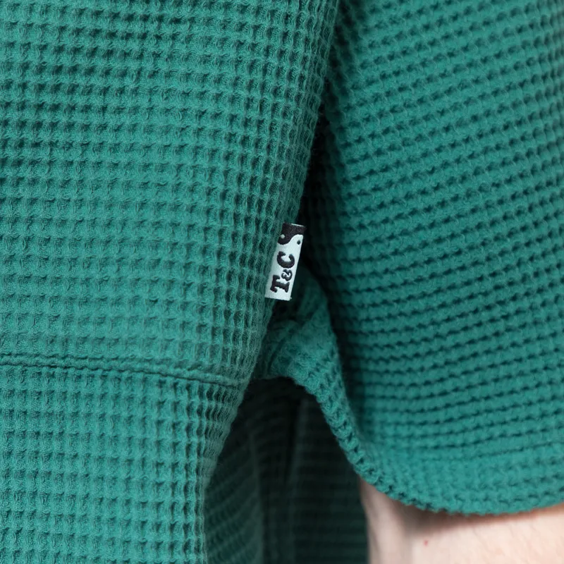 T and C Surf Waffle Shirt Green Sea-4