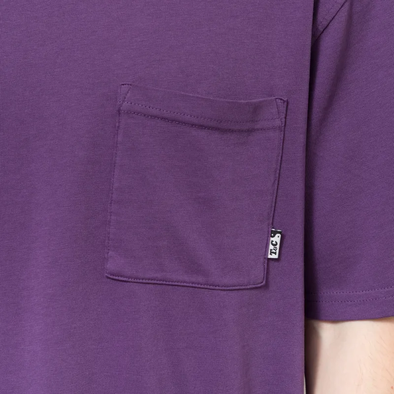 T and C Surf OG Mist Pocket T Shirt Dark Purple-4