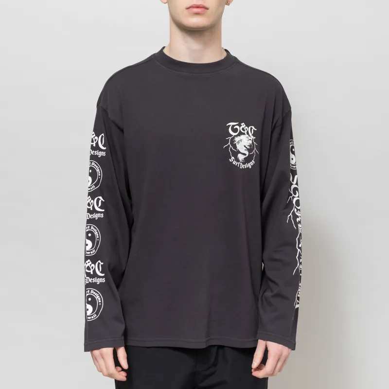 T and C Surf Koi Lightning Long Sleeve T Shirt Fatigue Black-2