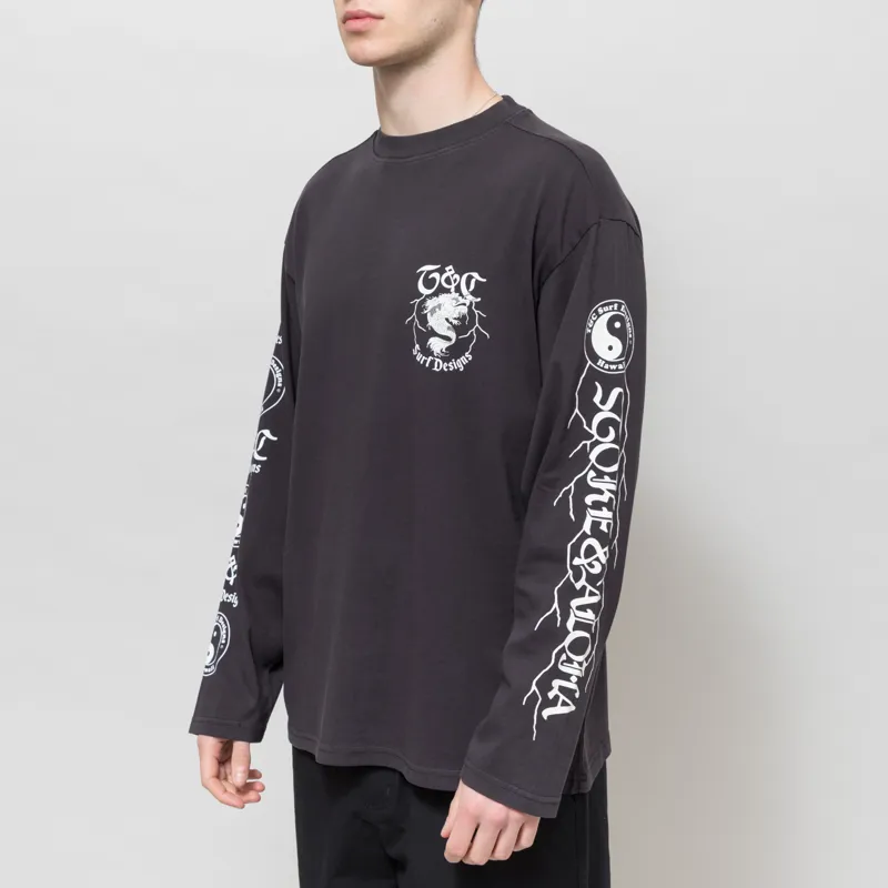 T and C Surf Koi Lightning Long Sleeve T Shirt Fatigue Black-1