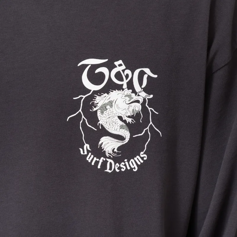 T and C Surf Koi Lightning Long Sleeve T Shirt Fatigue Black-7