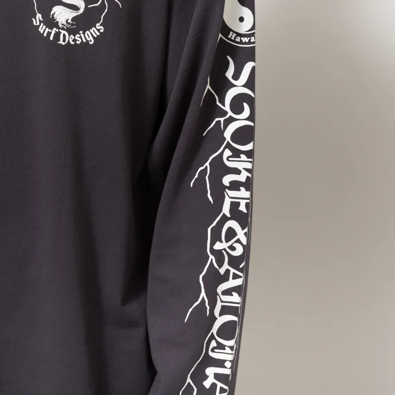 T and C Surf Koi Lightning Long Sleeve T Shirt Fatigue Black-4